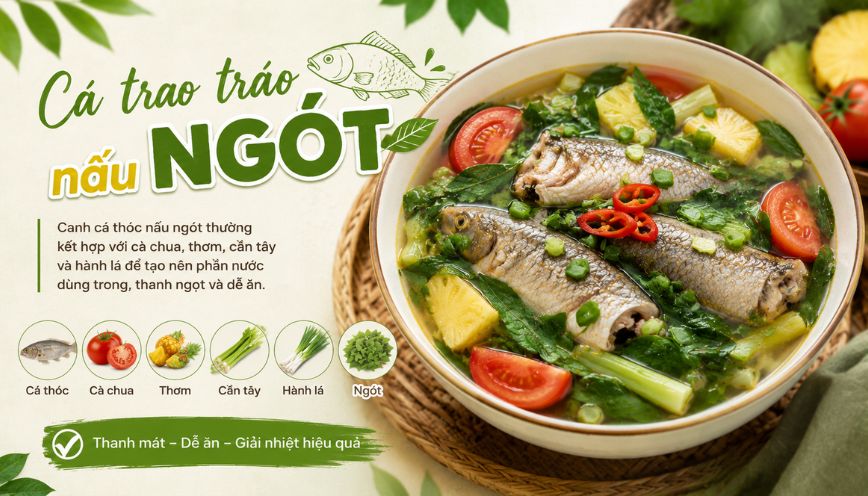 Cá trao tráo nấu ngót
