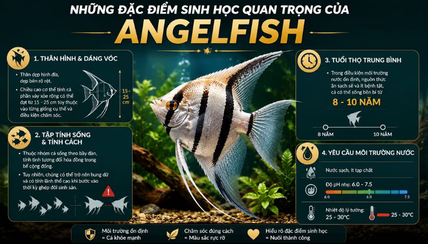 Những đặc điểm sinh học quan trọng của Angelfish