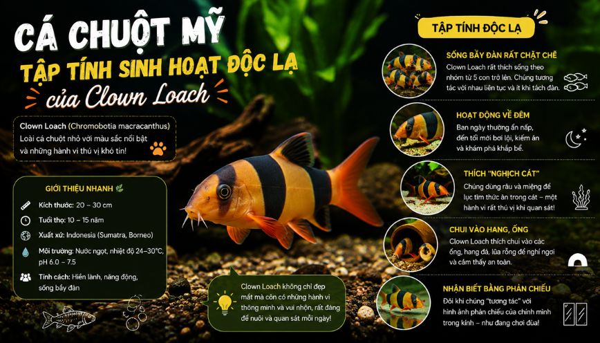 Tập tính sinh hoạt độc lạ của Clown Loach