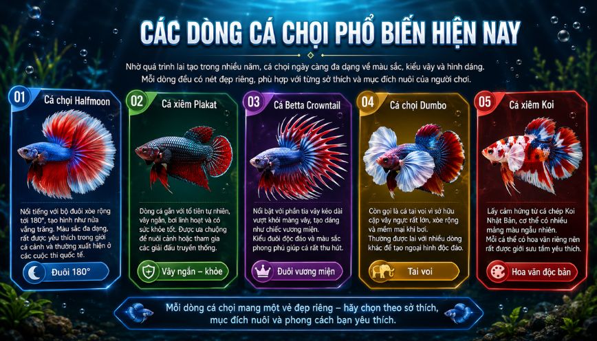 Các dòng cá chọi phổ biến hiện nay