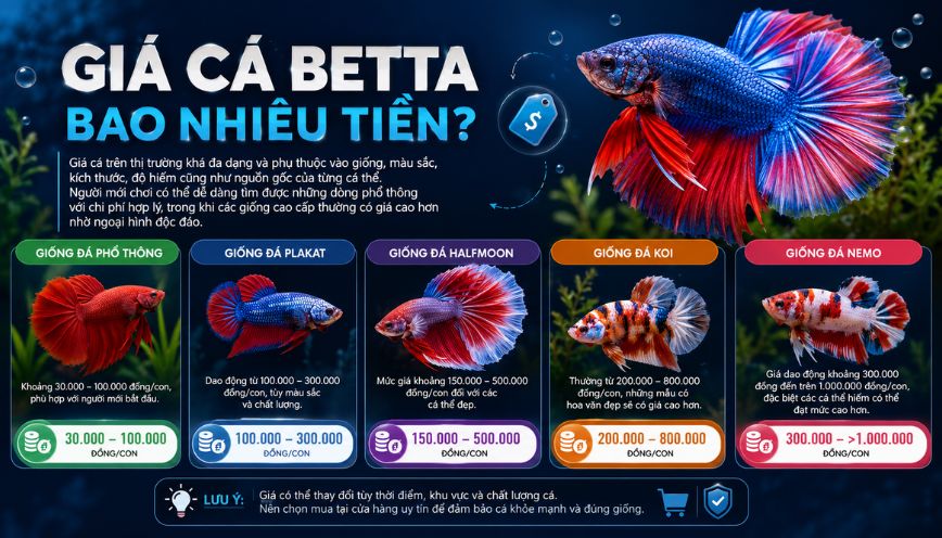 Giá cá Betta bao nhiêu tiền?