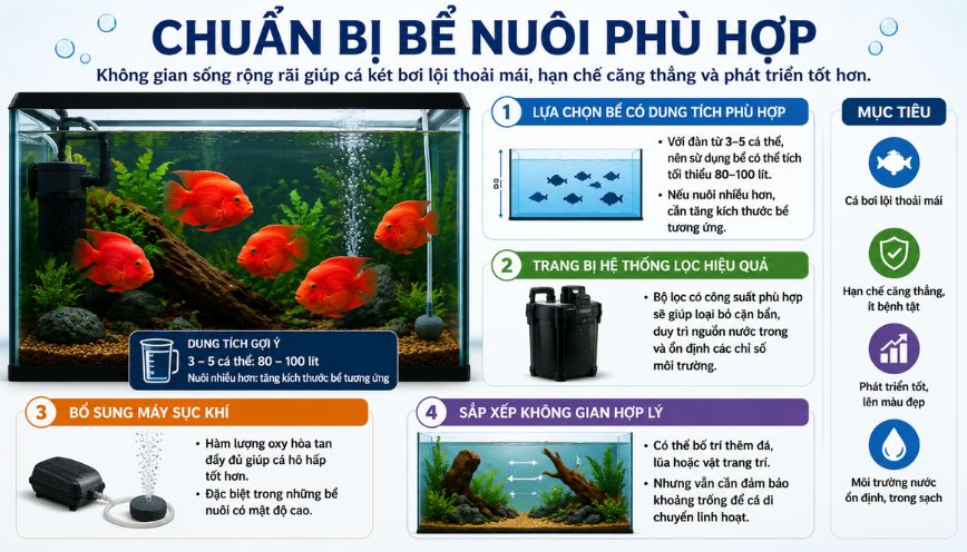 Chuẩn bị bể nuôi phù hợp