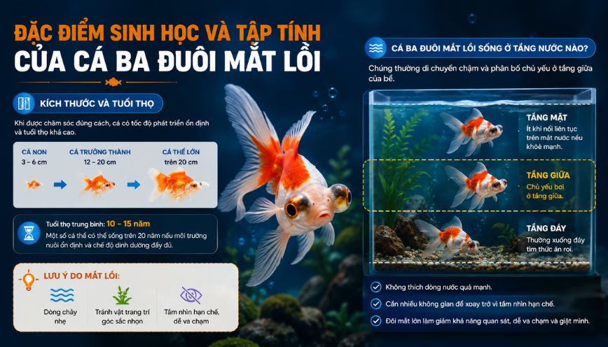 Đặc điểm sinh học và tập tính của cá ba đuôi mắt lồi