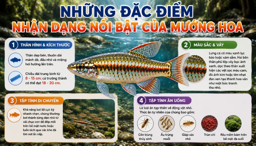 Những đặc điểm nhận dạng nổi bật của mương hoa