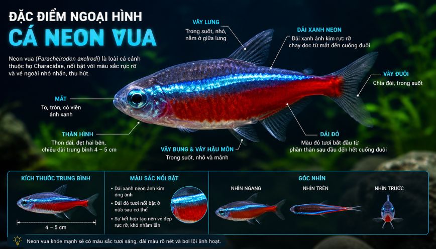 Đặc điểm ngoại hình của neon vua