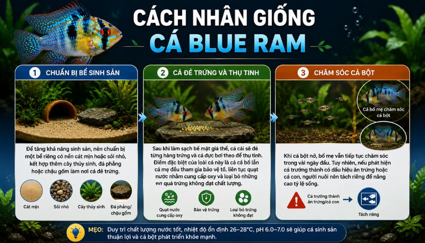 Cách nhân giống cá Blue Ram