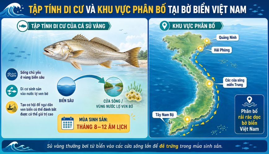 Tập tính di cư và khu vực phân bố tại bờ biển Việt Nam