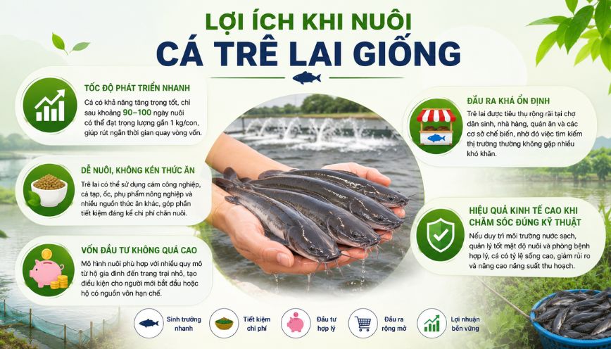 Lợi ích khi nuôi trê lai giống